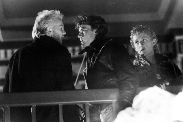 Jason Patric, Kiefer Sutherland, and Alex Winter in The Lost Boys (1987)