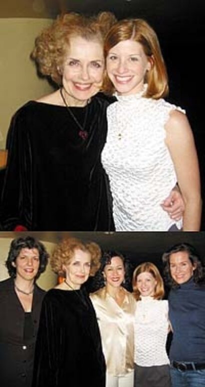 Top: Mary Beth Peil (left) and Mandy Siegfried, Bottom: Karen Kohlhaas (left), Mary Beth Peil, Maggie Kiley, Mandy Siegfried, and Elizabeth Hanly Rice