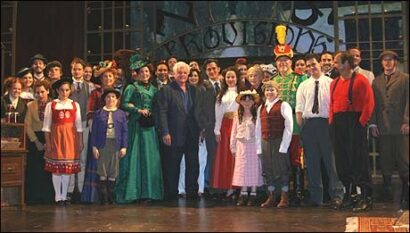Sen. Edward Kennedy (center) and the company of <i>On the Razzle</i>