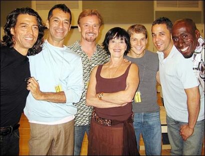 Chita Rivera (center) and her male cast members
