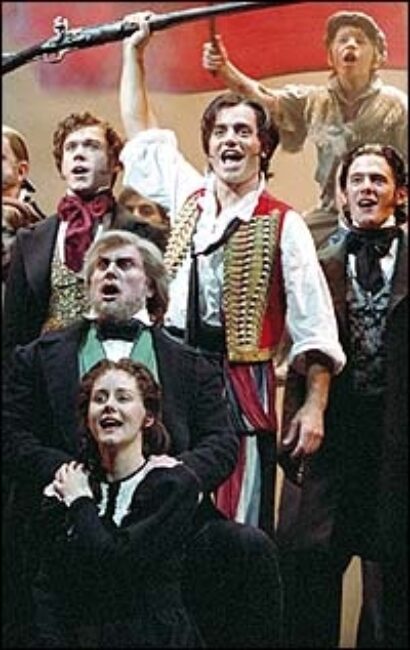 A scene from the current London production of Les Miserables.