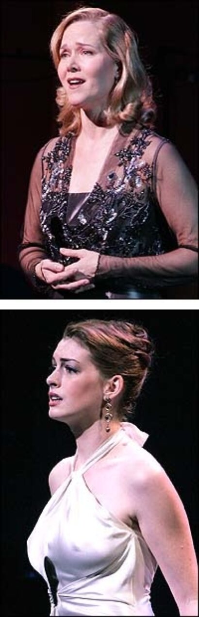 From Top: Rebecca Luker and Anne Hathaway