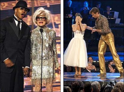 From Left: LL Cool J and Carol Channing; Sarah Jessica Parker and Hugh Jackman at the 2004 Tony Awards