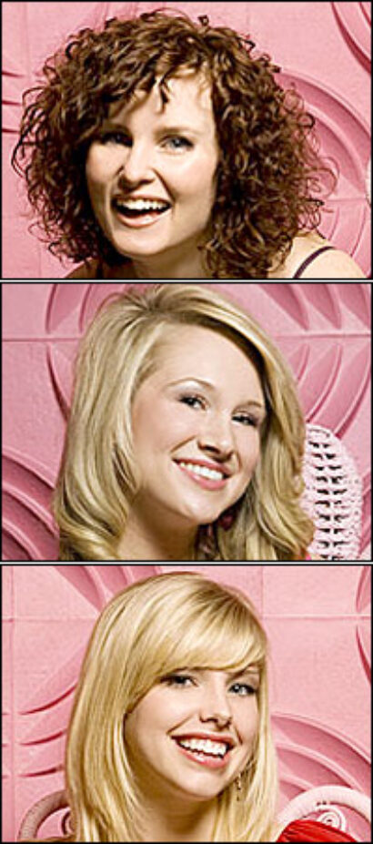 Blonde hopefuls: Autumn, Bailey and Rhiannon
