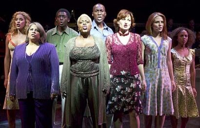 Lillias White (center) and the company of <i>Like Jazz</i>
