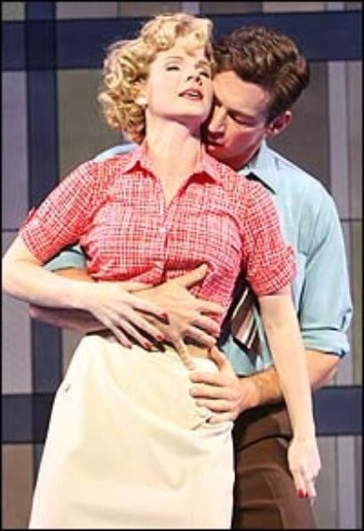 Kelli O'Hara and Harry Connick, Jr. in The Pajama Game.