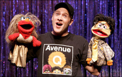 Jared Bradshaw in <i>Forbidden Broadway</i>.