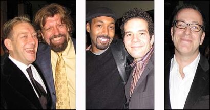 From Left: Michael John LaChiusa (left) and Oscar Eustis; Jesse L. Martin (left) and Aaron Lohr; Ted Sperling.