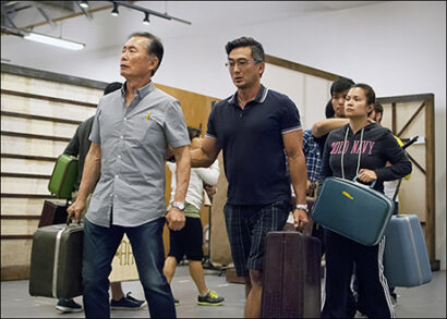 George Takei, Paul Nakauchi, Telly Leung and Lea Salonga in rehearsal
