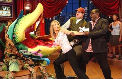 Audrey II, Kelly Ripa, Joey Fatone, and Randy Jackson