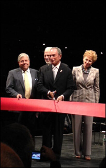 Cutting the ribbon