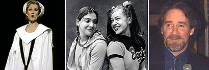 Erin Dilly in South Pacific, Daisy Eagan and Angela Goethals in Be Aggressive and Kevin Kline.