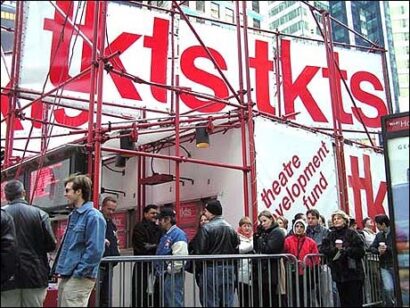The TKTS ticket booth in Times Square