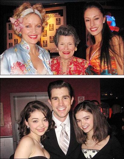 From Top: Christine Ebersole (left), Mary Louise Wilson and Sara Gettelfinger; Sarah Hyland, Matt Cavenaugh, and Audrey Twitchell.