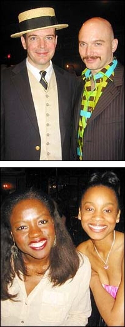 Top: Jefferson Mays (left) and Michael Cerveris, Bottom: Viola Davis (left) and Anika Noni Rose