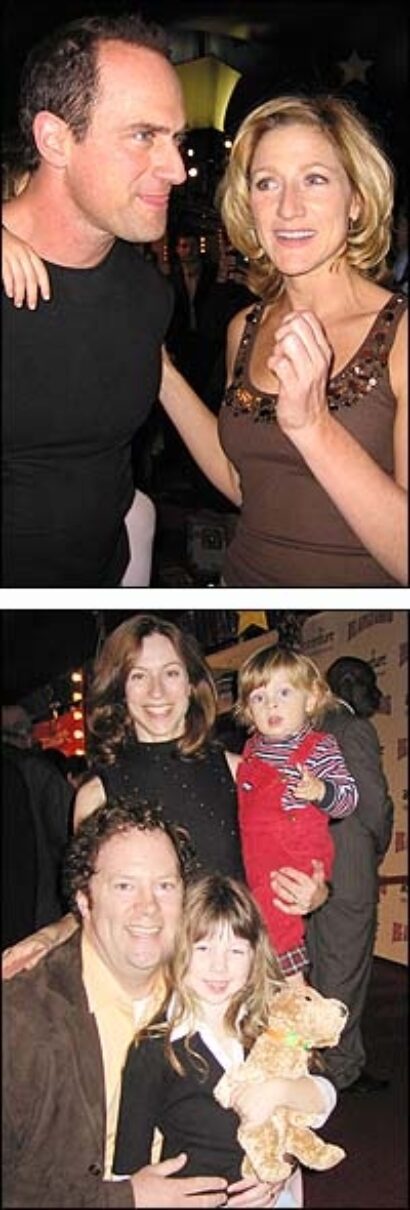 From Top: Christopher Meloni and Edie Falco; Shuler Hensley (left) and family.