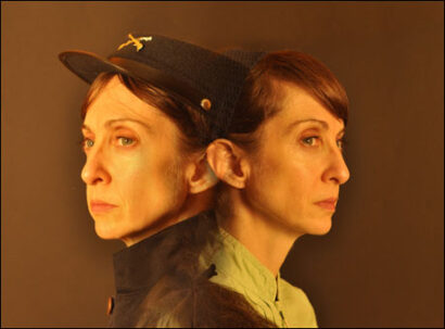 Shirleyann Kaladjian plays a farm woman who disguises herself as a Union soldier in the world premiere of <i>Amelia.</i>