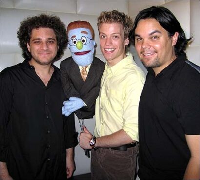 From Left: Jeff Marx, Barrett Foa and Robert Lopez