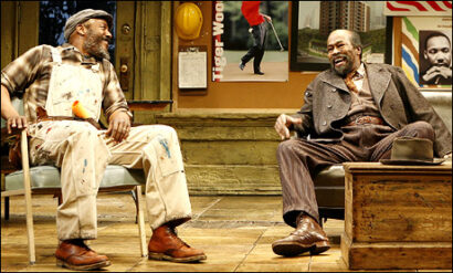 John Earl Jelks and Anthony Chisholm in August Wilson's <i>Radio Golf<i>.</i></i>