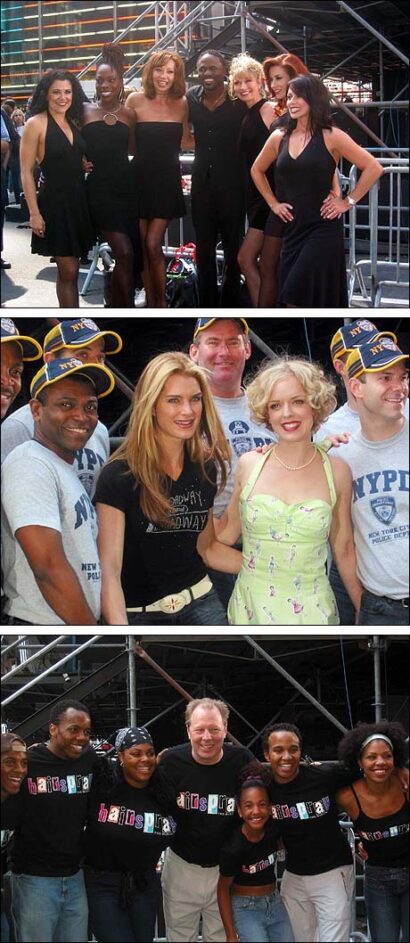 From Top: Wayne Brady and castmember of <i>Chicago</i>, Brook Shields (left) and Nancy Anderson, and the cast of <i>Hairspray</i>