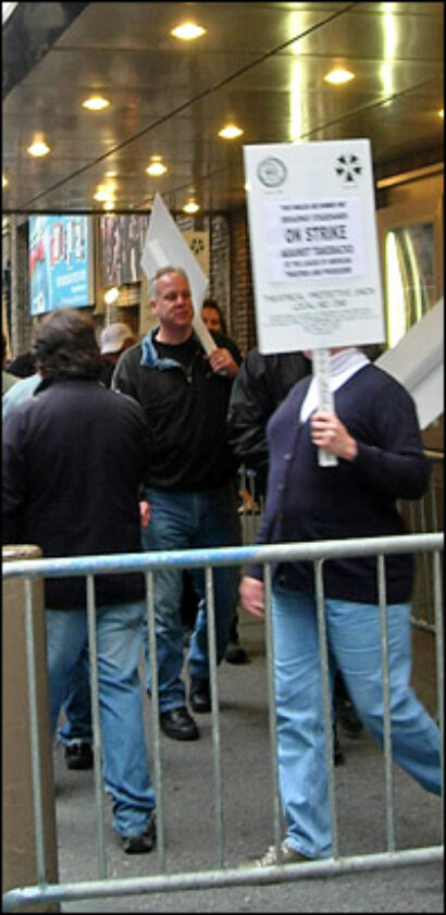 Members of Local One walk the picket line.