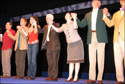 The cast of <i>Prelude to a Kiss</i> takes its opening night bows.