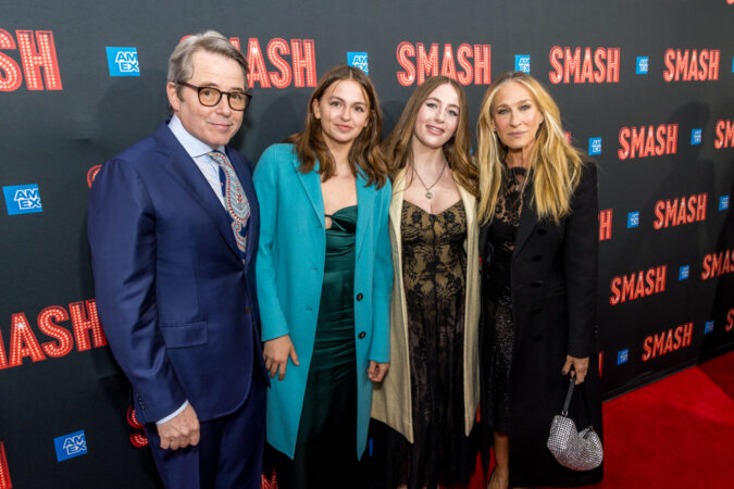 Smash Broadway Opening Night 2025 Matthew Broderick, Tabitha Hodge Broderick, Marion Loretta Elwell Broderick, and Sarah Jessica Parker HR