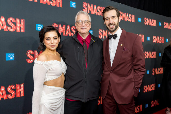 Smash Broadway Opening Night 2025 Krysta Rodriguez, Rick Elice, and John Behlmann HR