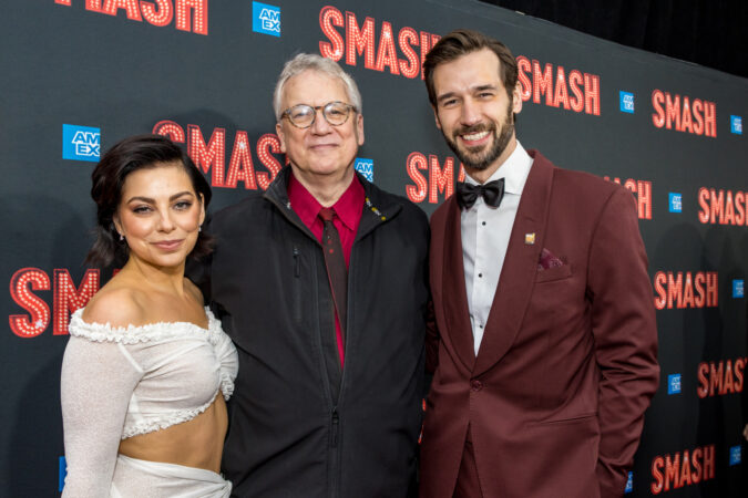 Smash Broadway Opening Night 2025 Krysta Rodriguez, Rick Elice, and John Behlmann HR
