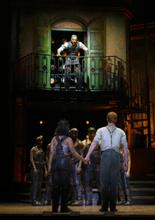 Hadestown_National Tour_Production Photos_2021_Kevyn Morrow, Morgan Siobhan Green, and Nicholas Barasch_HR