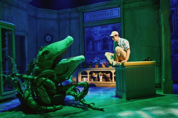 Little Shop of Horrors_Westside Theatre_Production Photos_2022_Audrey II and Skylar Astin_HR