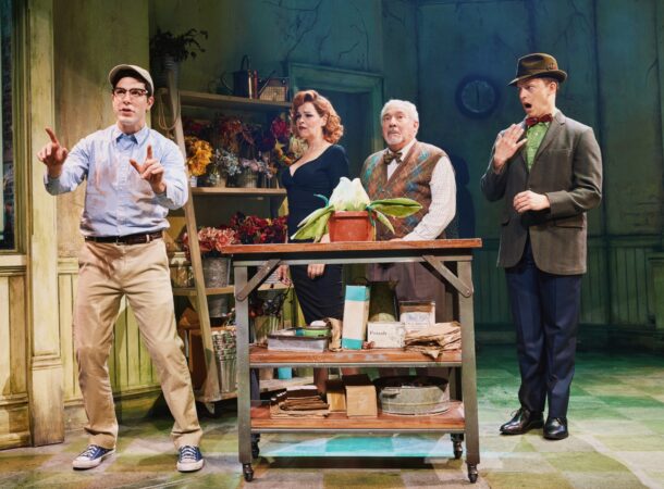 Little Shop of Horrors_Westside Theatre_Production Photos_2022_Skylar Astin, Tammy Blanchard, Stuart Zagnit, and Andrew Call_HR