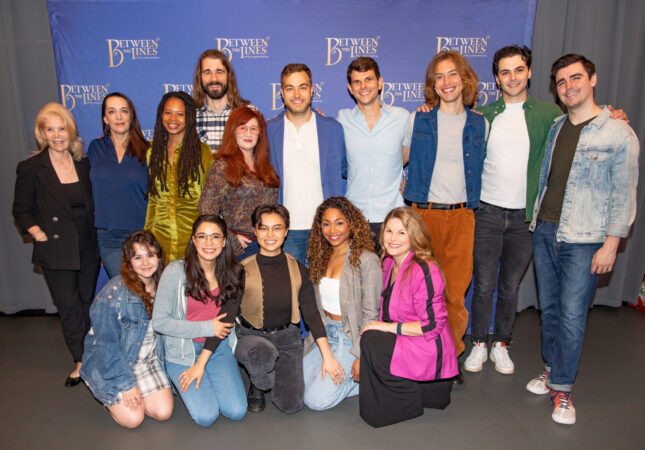 Between The Lines_Off Broadway_Meet the press_2022_Darryl Roth, Julia Murney, Hillary Fisher, Martin Landry, Vicki Lewis, John Rapson, Sean Stack, Jake David Smith, Dan Hoy, Aubrey Matalon, Arielle Jacobs, Wren Rivera, Jerusha Cavazos_HR