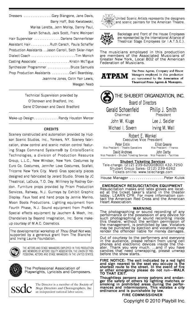 Thou Shalt Not - Opening Night