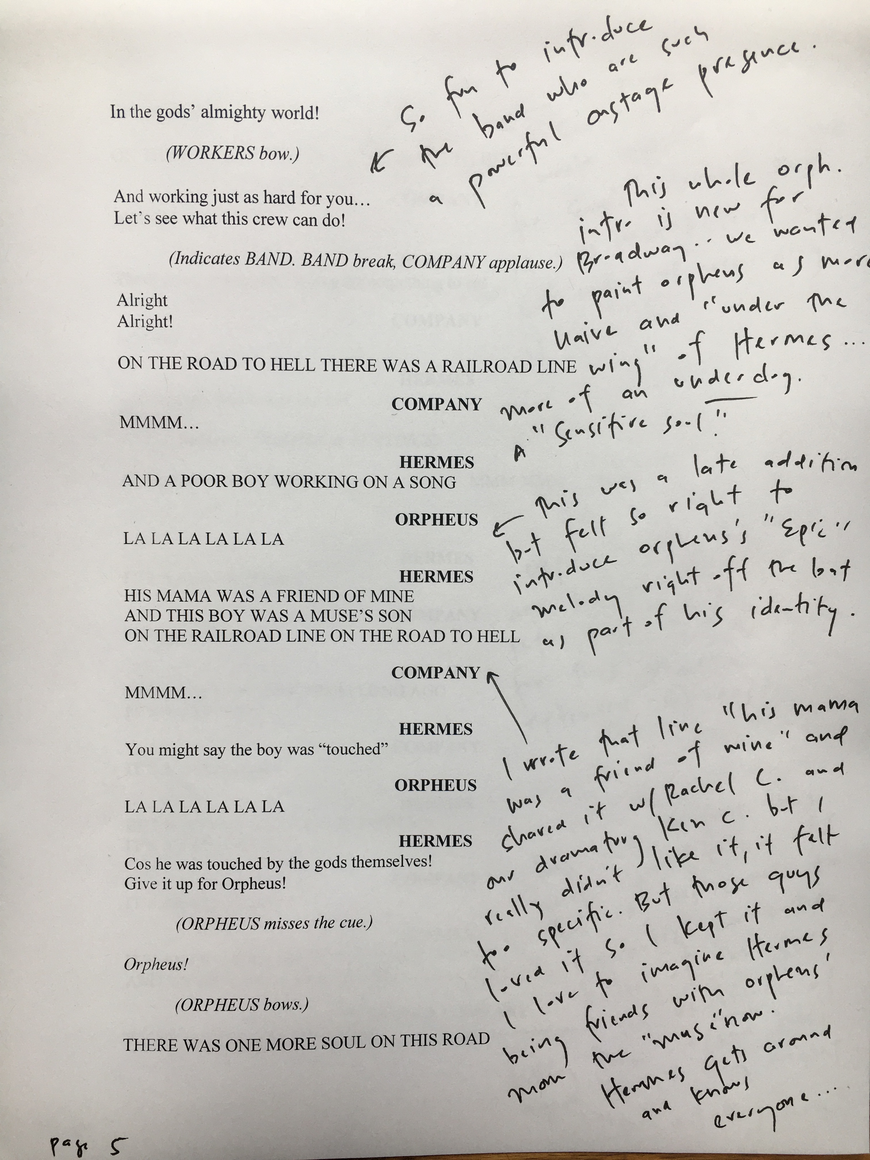 Inside Anaïs Mitchell’s Hadestown Script for Broadway | Playbill