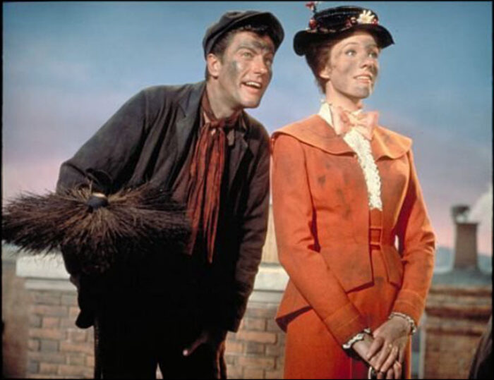 Dick Van ﻿Dyke and Julie Andrews in ﻿Mary Poppins