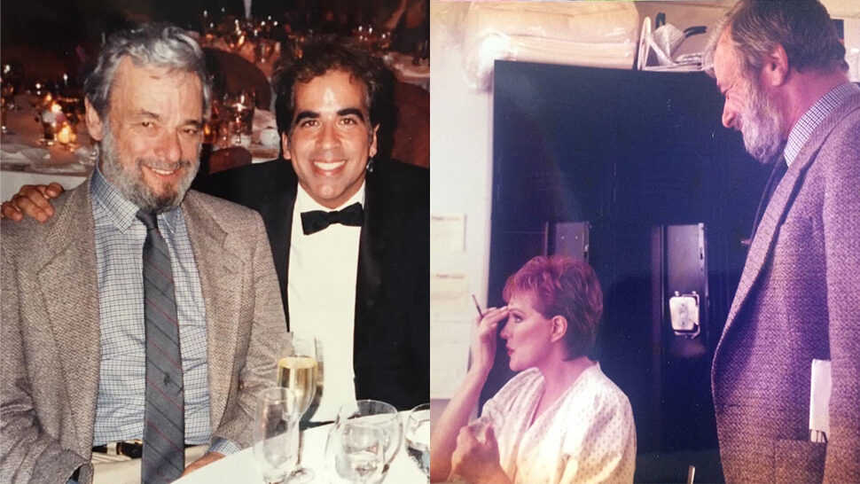 Richard Jay Alexander and Julie Andrews with Stephen Sondheim, during the run of the Off-Broadway premiere of Putting It Together