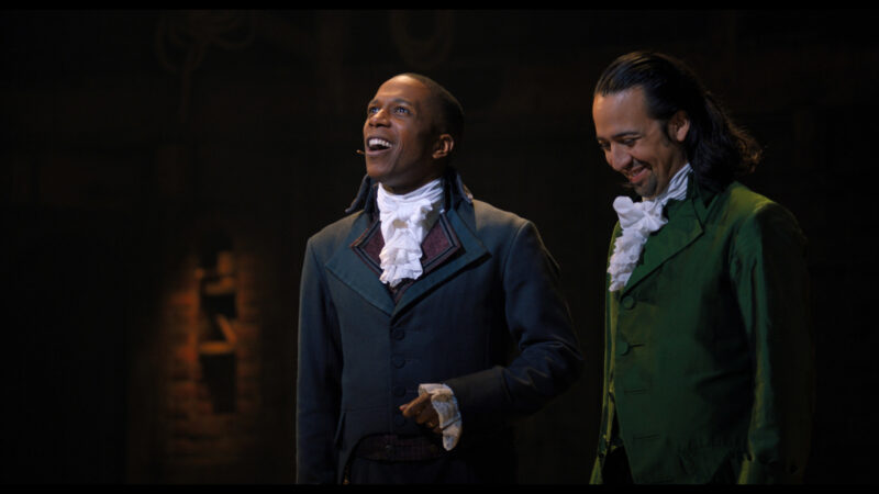 Hamilton_Disney+_Production Photos_Leslie Odom, Jr. and Lin-Manuel Miranda_HR