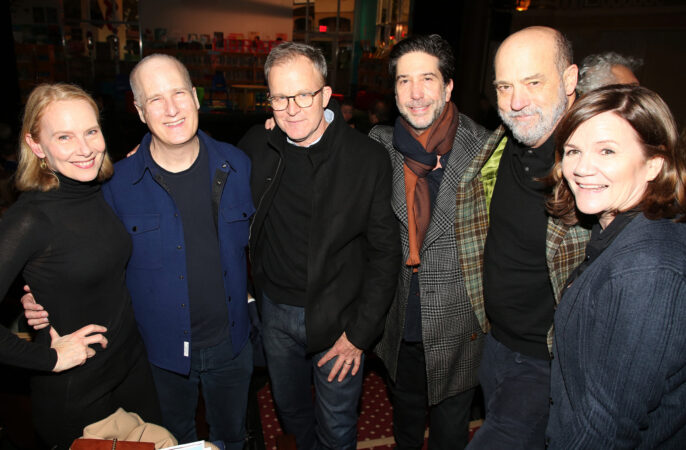 Eureka day opening night 2024 Amy Ryan, Eric Slovin, Thomas McCarthy, David Schwimmer, Anthony Edwards, and Mare WinningHam HR
