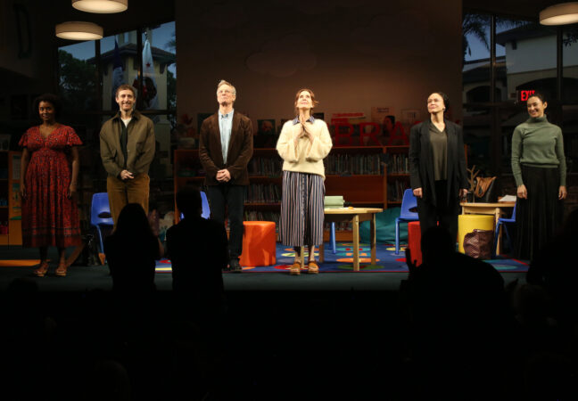 Eureka Day Opening Evening 2024 Eboni Flowers, Thomas Middleditch, Bill Irwin, Jessica Hecht, Amber Gray, and Chelsea Yakura-Kurtz HR