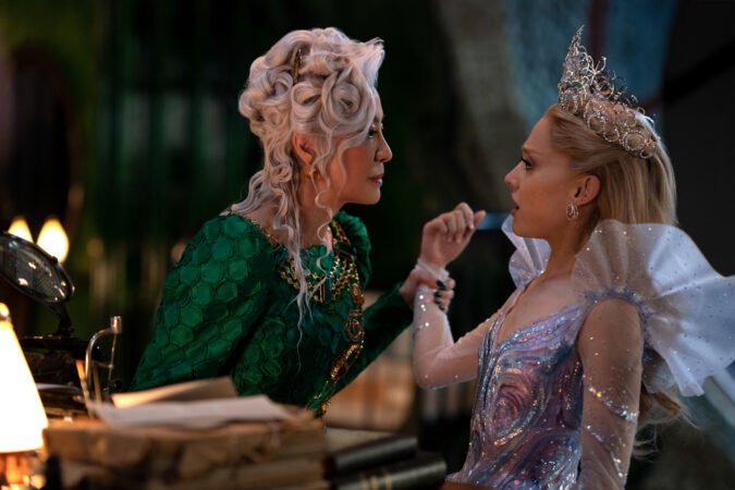 Wicked For Good Production Stills 2025 Michelle Yeoh and Ariana Grande HR