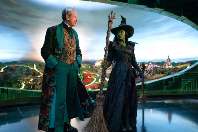 Wicked For Good Production Stills 2025 Jeff Goldblum and Cynthia Erivo HR