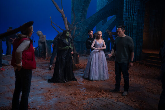 Wicked For Good Production Stills 2025 Cynthia Erivo, Ariana ﻿Grande, and Jon M. Chu HR