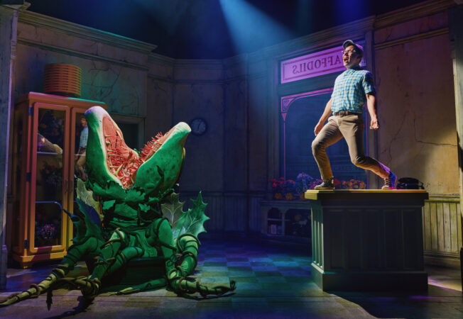 Little Shop of Horrors_Westside Theatre_Production Photos_Conrad Ricamora and "Audrey II"_2022_HR