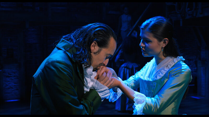 Hamilton_Disney+_Production Photos_Lin-Manuel Miranda and Phillipa Soo_HR