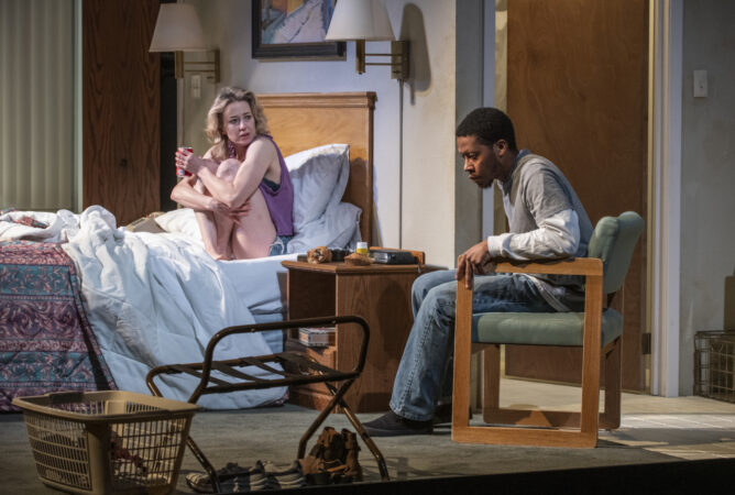 Bug_Steppenwolf Theatre Company_Chicago_2020_Production Photos_Carrie Coon and Namir Smallwood_HR
