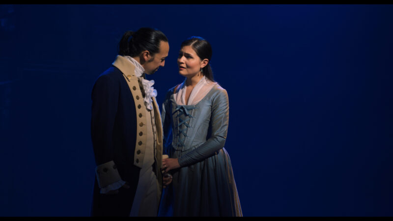 Hamilton_Disney+_Production Photos_Lin-Manuel Miranda and Phillipa Soo_HR