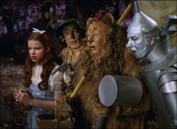 Judy Garland, Ray Bolger, Jack Haley and Bert Lahr in 
