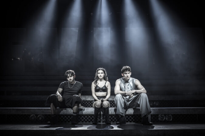 Evita West End production Photos 2025 Diego Andres Rodriguez, Rachel Zegler and James Olivas HR