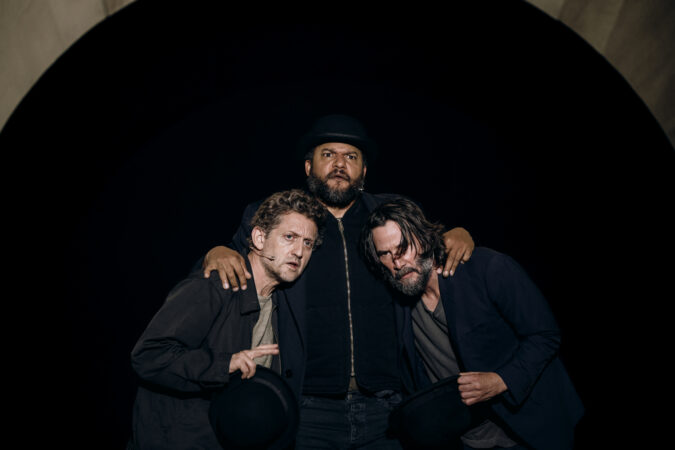 Waiting for Godot Broadway 2025 production photos Alex Winter, Brandon J. Dirden and Keaunu Reeves HR